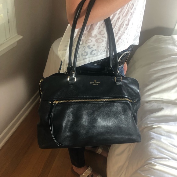 Authentic Kate Spade Black Leather Shoulder Bag - Picture 3 of 6